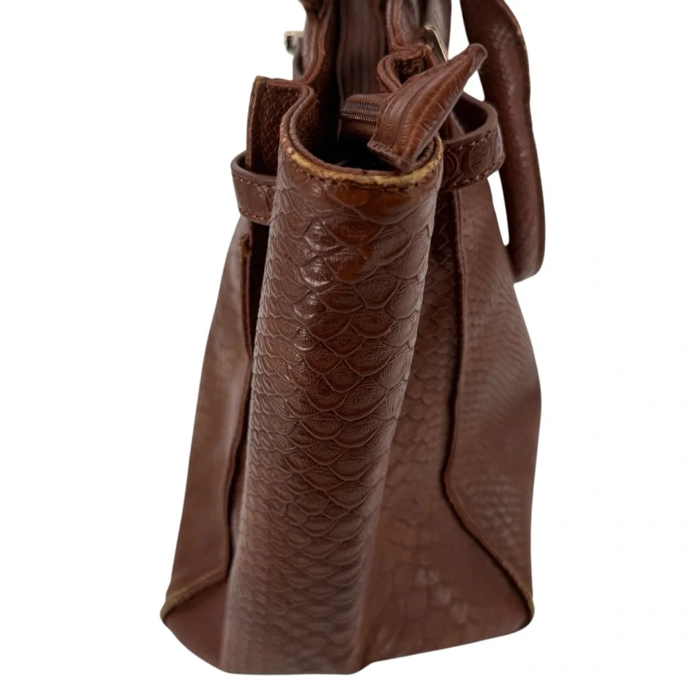 Urban Expressions Chic Tan Milan Faux Croc Textured Vegan Handbag Purse